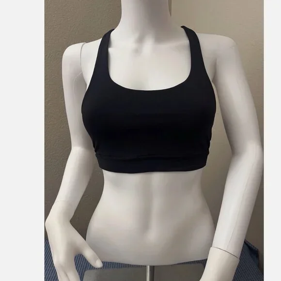 Lululemon Women's Training Invigorate Black Mesh Racerback Sports Bra Size 6 - Picture 3 of 15
